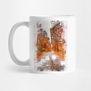 Scenic Autumn Drive Marker Sketch Mug